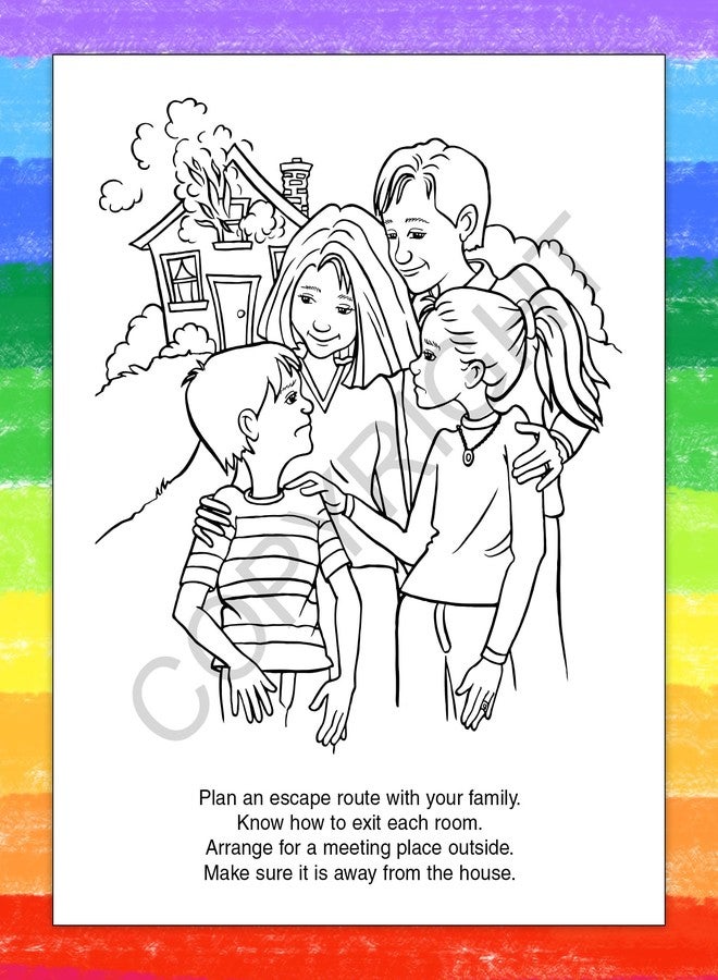 ZOCO - Fire Safety for Kids - Firefighter Coloring Books (50 Bulk Pack, with Crayons) - Fire Prevention Week Items - Birthday Party Favors & Activities - Image 2